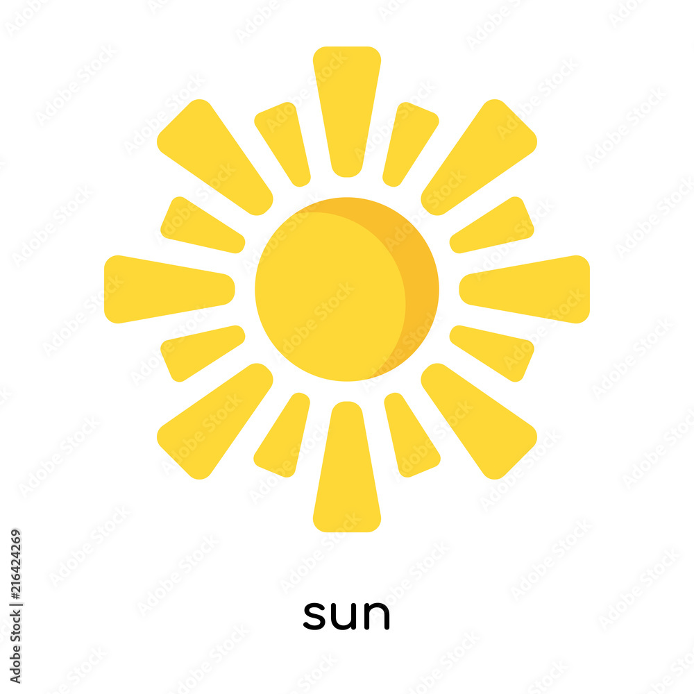 sun icon vector sign and symbol isolated on white background, sun logo concept
