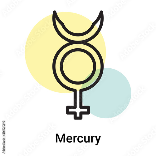 Mercury icon vector sign and symbol isolated on white background, Mercury logo concept