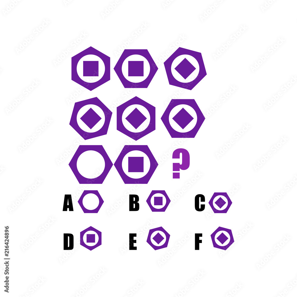 Vetor de IQ test. Choose correct answer. Logical task, educational game ...