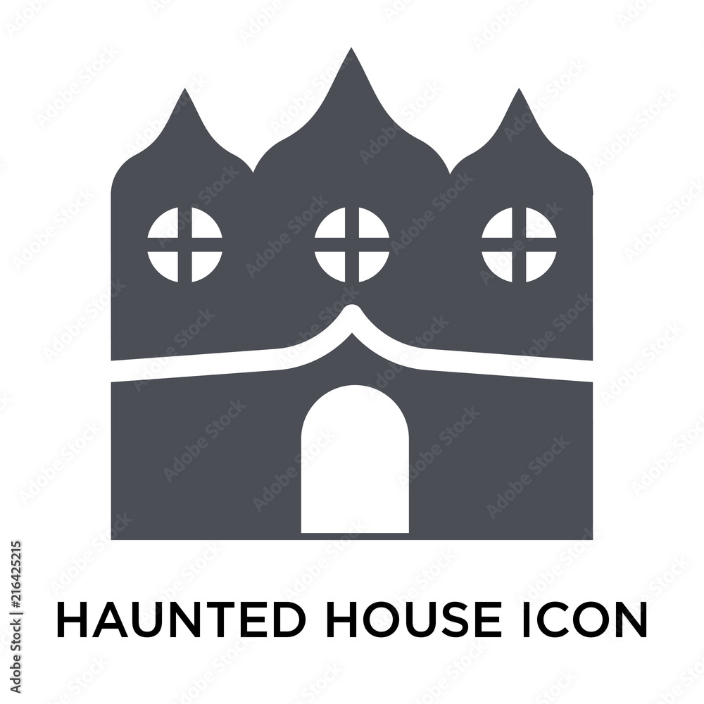 Haunted house icon vector sign and symbol isolated on white background, Haunted house logo concept Haunted house icon vector sign and symbol isolated on white background, Haunted house logo concept