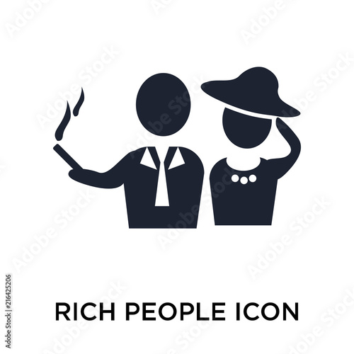 Rich people icon vector sign and symbol isolated on white background, Rich people logo concept