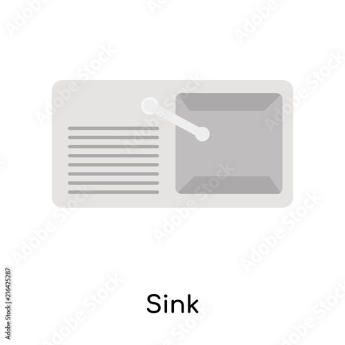 Sink icon vector sign and symbol isolated on white background, Sink logo concept