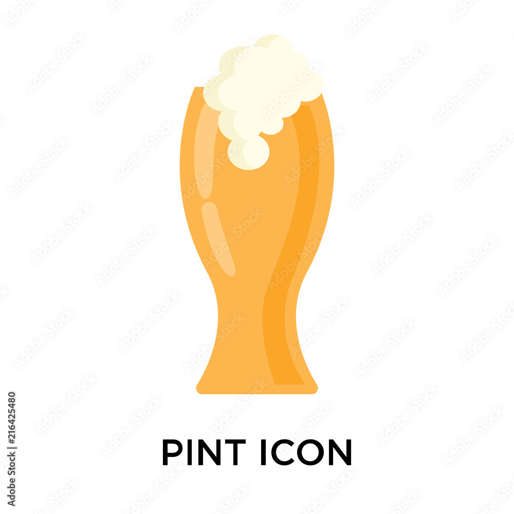 Pint icon vector sign and symbol isolated on white background, Pint logo concept Pint icon vector sign and symbol isolated on white background, Pint logo concept