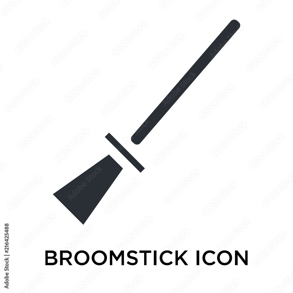 Broomstick icon vector sign and symbol isolated on white background, Broomstick logo concept Broomstick icon vector sign and symbol isolated on white background, Broomstick logo concept