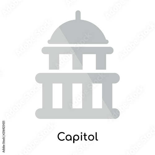 Capitol icon vector sign and symbol isolated on white background, Capitol logo concept © Pro Vector Stock