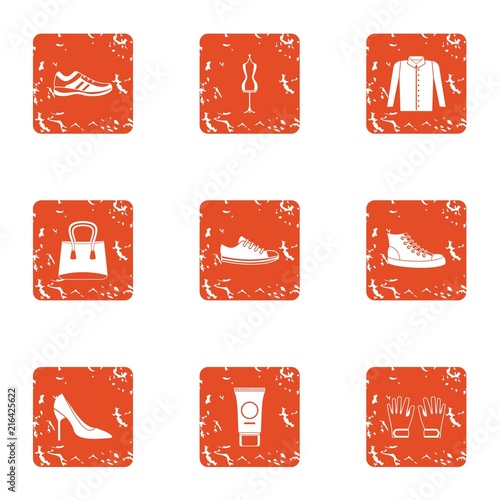 Suitableness icons set. Grunge set of 9 suitableness vector icons for web isolated on white background