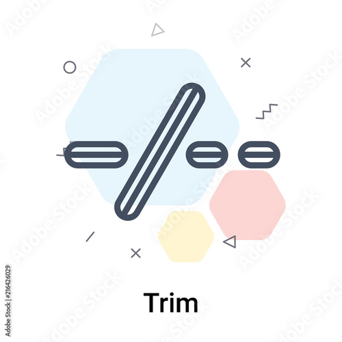 Trim icon vector sign and symbol isolated on white background, Trim logo concept