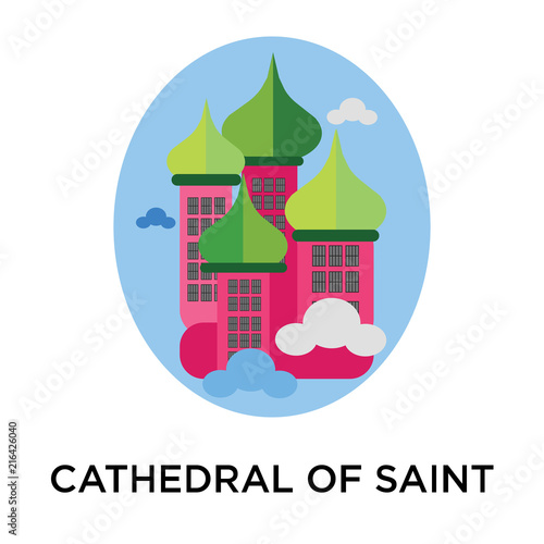 Cathedral of saint basil icon vector sign and symbol isolated on white background, Cathedral of saint basil logo concept