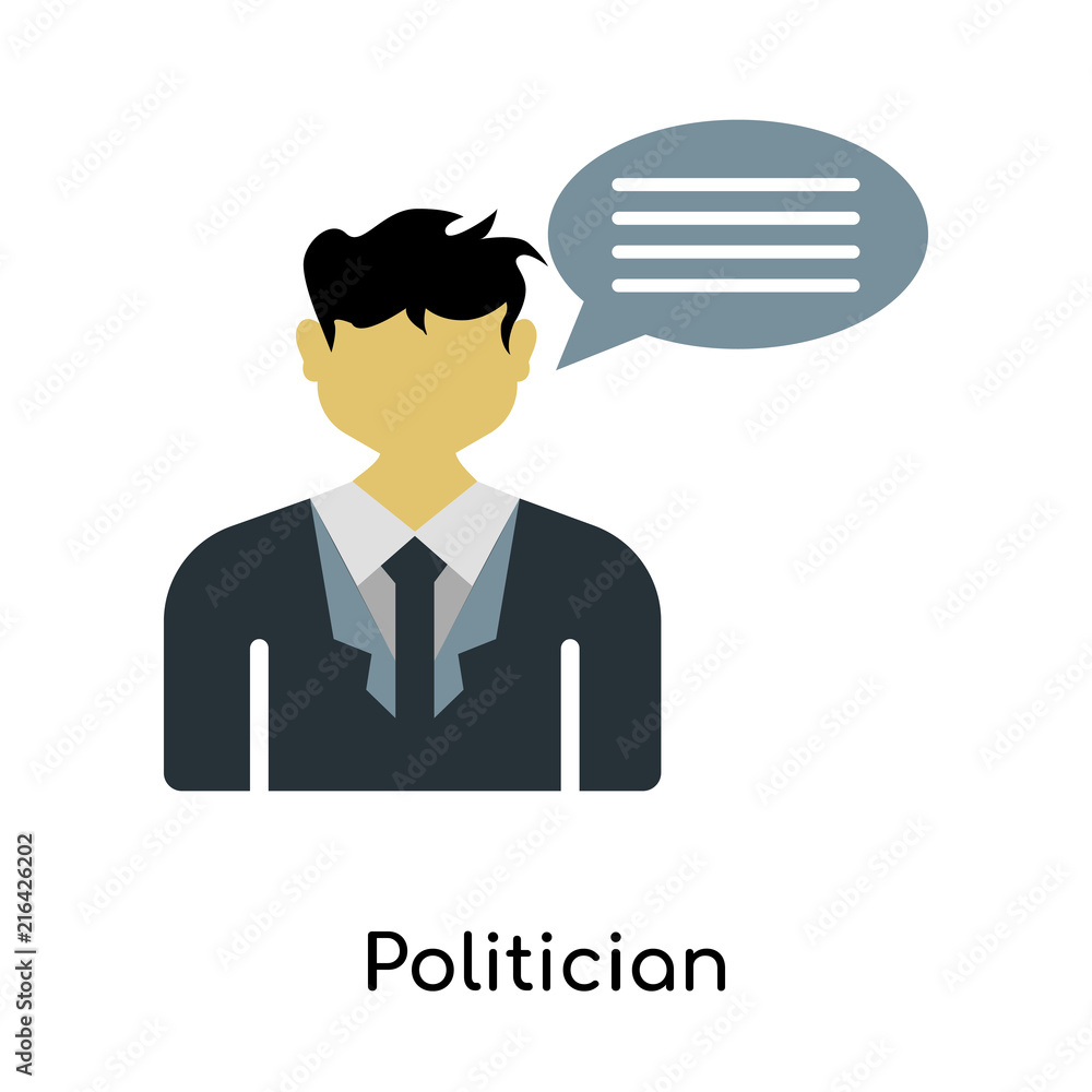 Politician icon vector sign and symbol isolated on white background, Politician logo concept Politician icon vector sign and symbol isolated on white background, Politician logo concept