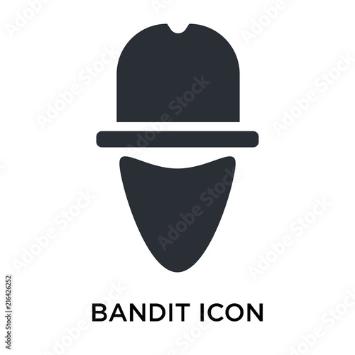 Bandit icon vector sign and symbol isolated on white background, Bandit logo concept