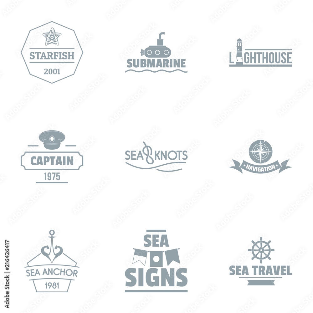 Seaside logo set. Simple set of 9 seaside vector logo for web isolated on white background Seaside logo set. Simple set of 9 seaside vector logo for web isolated on white background