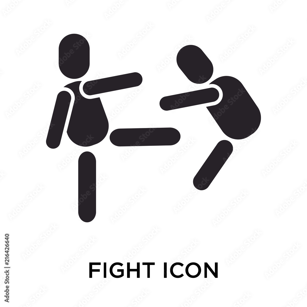 Fight icon vector sign and symbol isolated on white background, Fight logo concept
