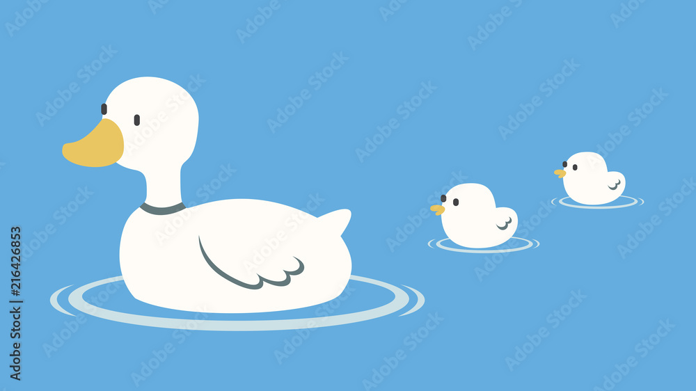 Mother Duck Swimming with Ducklings Mother Duck Swimming with Ducklings