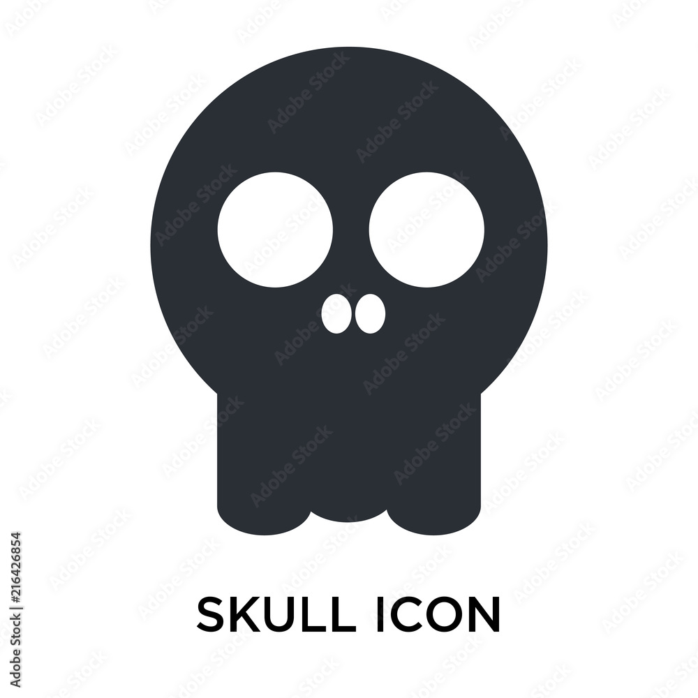 Skull icon vector sign and symbol isolated on white background, Skull logo concept Skull icon vector sign and symbol isolated on white background, Skull logo concept