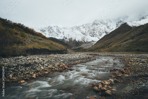 Autumn Landscape with a mountain river