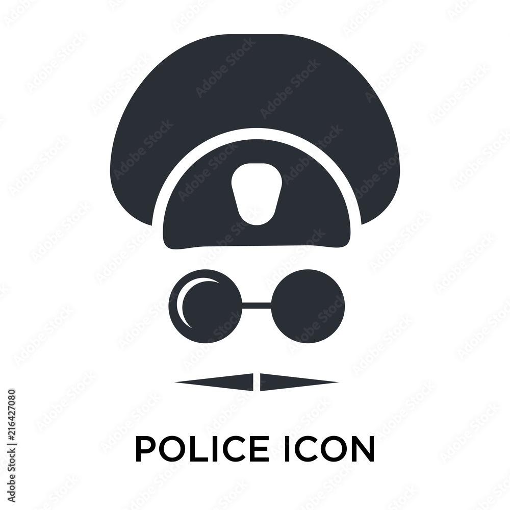 Police icon vector sign and symbol isolated on white background, Police logo concept Police icon vector sign and symbol isolated on white background, Police logo concept