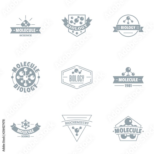 Molecular business logo set. Simple set of 9 molecular business vector logo for web isolated on white background