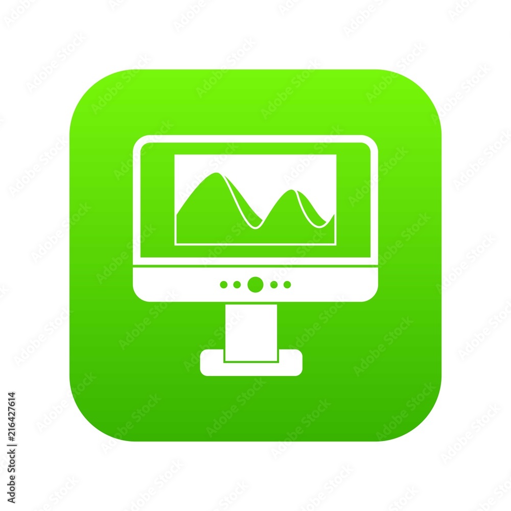 Computer monitor with photo on the screen icon digital green for any design isolated on white vector illustration Computer monitor with photo on the screen icon digital green for any design isolated on white vector illustration