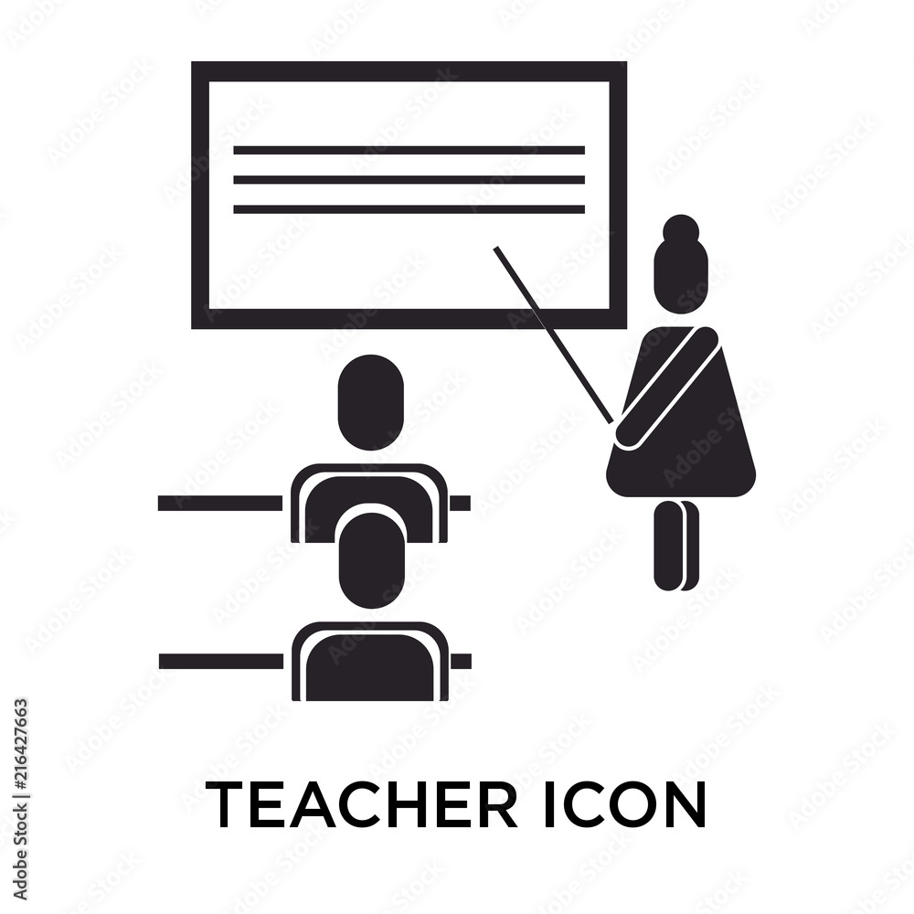 Teacher icon vector sign and symbol isolated on white background, Teacher logo concept Teacher icon vector sign and symbol isolated on white background, Teacher logo concept