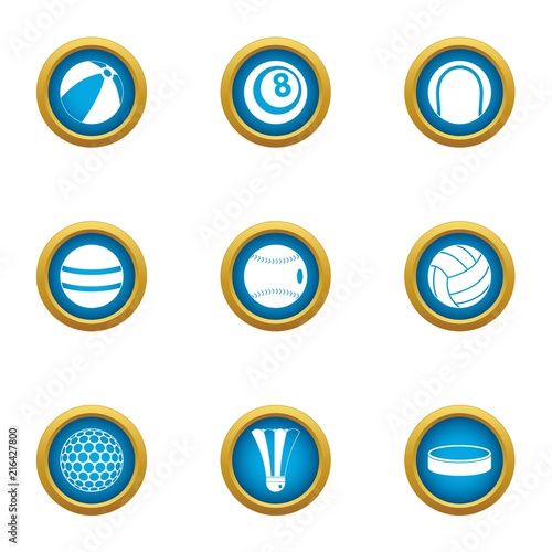 Sphere icons set. Flat set of 9 sphere vector icons for web isolated on white background