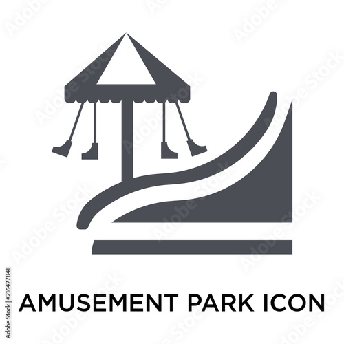 Amusement park icon vector sign and symbol isolated on white background, Amusement park logo concept