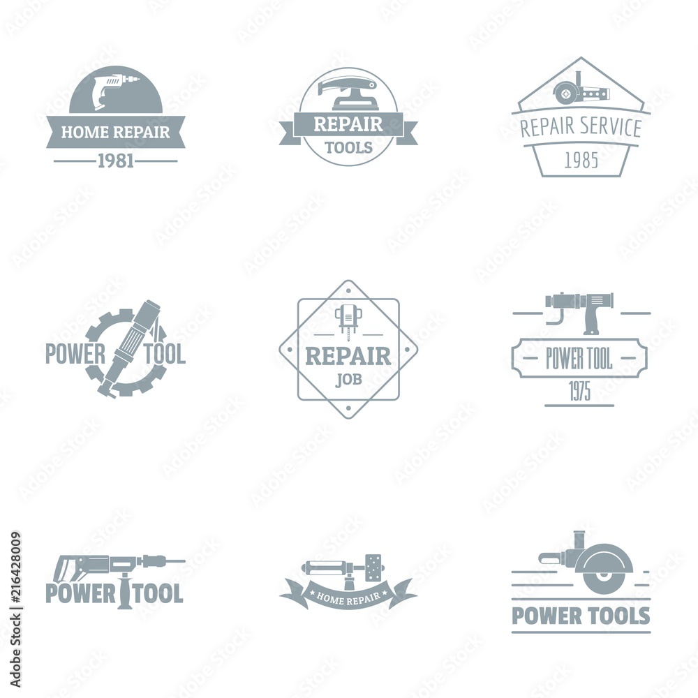 Home renovation logo set. Simple set of 9 home renovation vector logo for web isolated on white background Home renovation logo set. Simple set of 9 home renovation vector logo for web isolated on white background