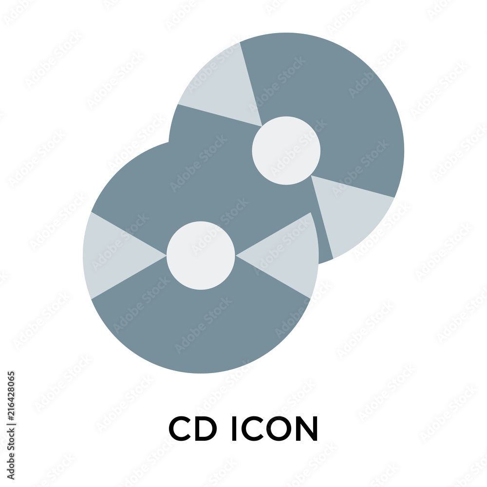 Cd icon vector sign and symbol isolated on white background, Cd logo concept Cd icon vector sign and symbol isolated on white background, Cd logo concept