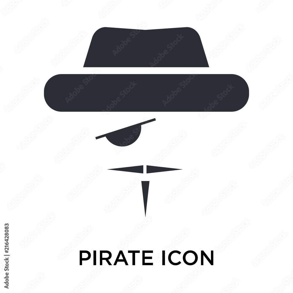Pirate icon vector sign and symbol isolated on white background, Pirate logo concept Pirate icon vector sign and symbol isolated on white background, Pirate logo concept