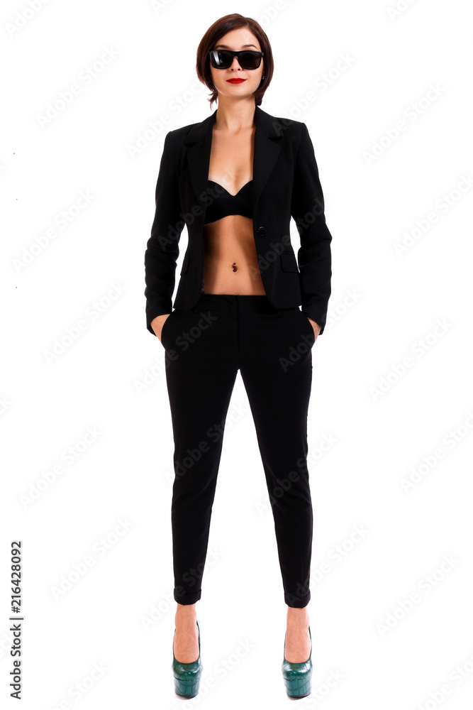 Fototapeta premium Woman in a black suit