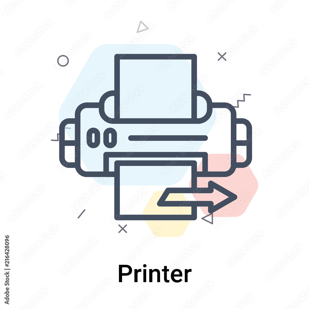 Printer icon vector sign and symbol isolated on white background, Printer logo concept Printer icon vector sign and symbol isolated on white background, Printer logo concept
