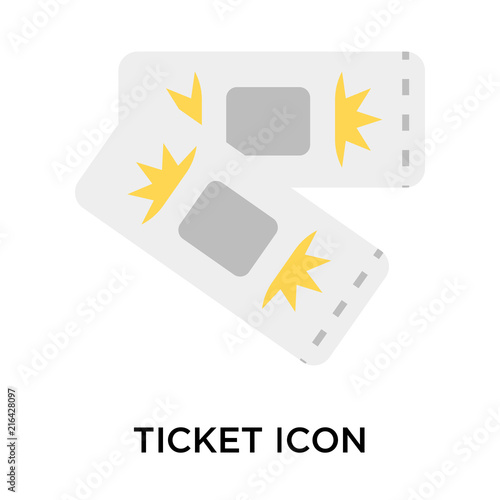 Ticket icon vector sign and symbol isolated on white background, Ticket logo concept