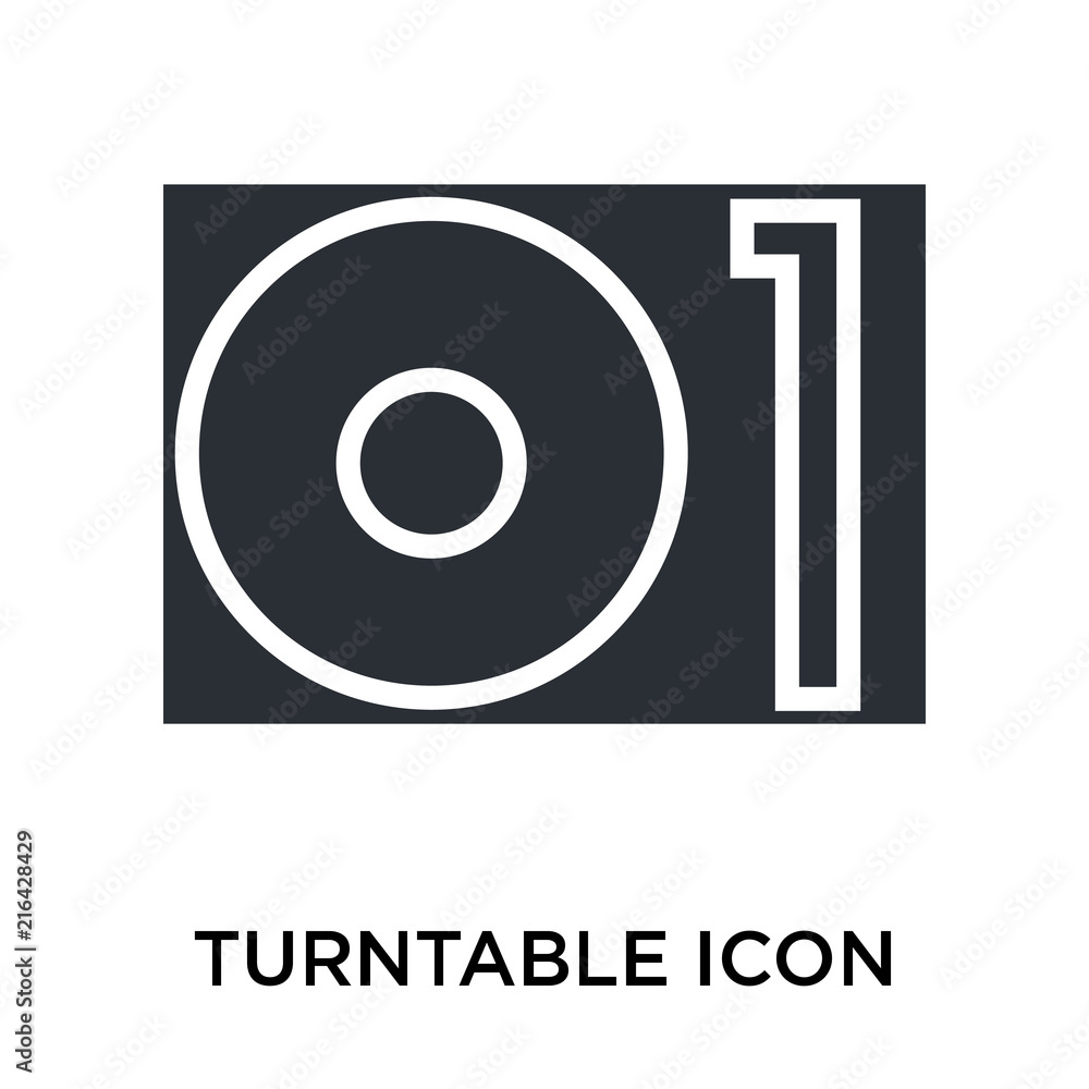 Turntable icon vector sign and symbol isolated on white background, Turntable logo concept Turntable icon vector sign and symbol isolated on white background, Turntable logo concept