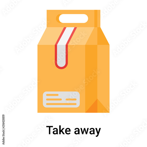 Take away icon vector sign and symbol isolated on white background, Take away logo concept