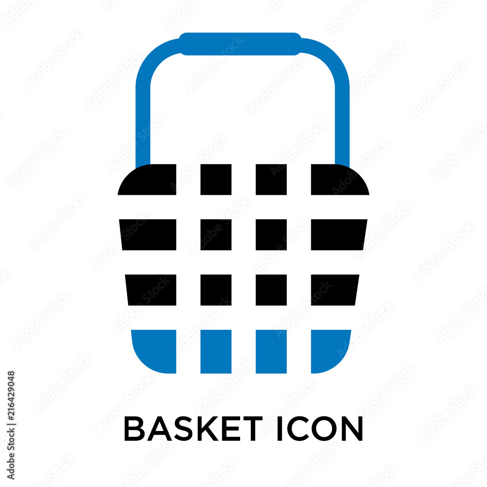 Basket icon vector sign and symbol isolated on white background, Basket logo concept Basket icon vector sign and symbol isolated on white background, Basket logo concept
