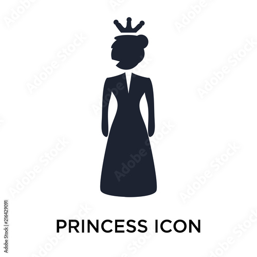 Princess icon vector sign and symbol isolated on white background, Princess logo concept
