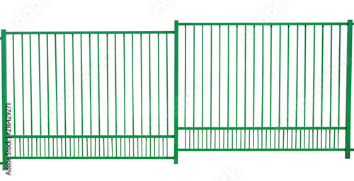 green metal fence