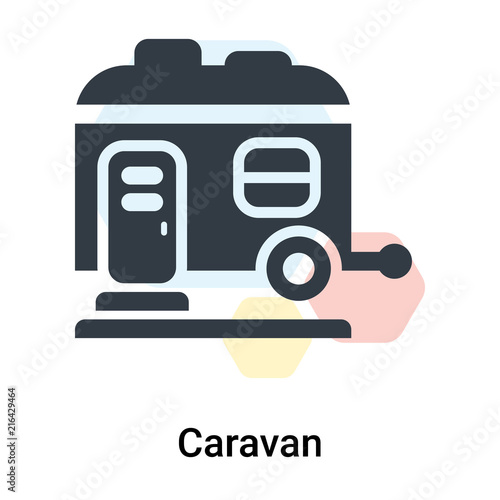 Caravan icon vector sign and symbol isolated on white background, Caravan logo concept