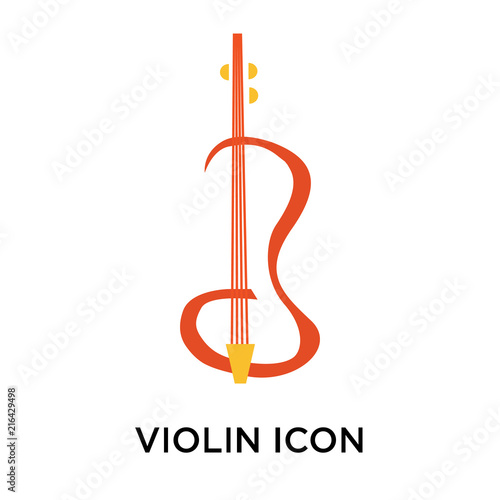 Violin icon vector sign and symbol isolated on white background, Violin logo concept