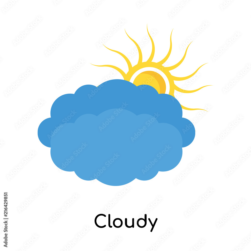 Cloudy icon vector sign and symbol isolated on white background, Cloudy logo concept Cloudy icon vector sign and symbol isolated on white background, Cloudy logo concept