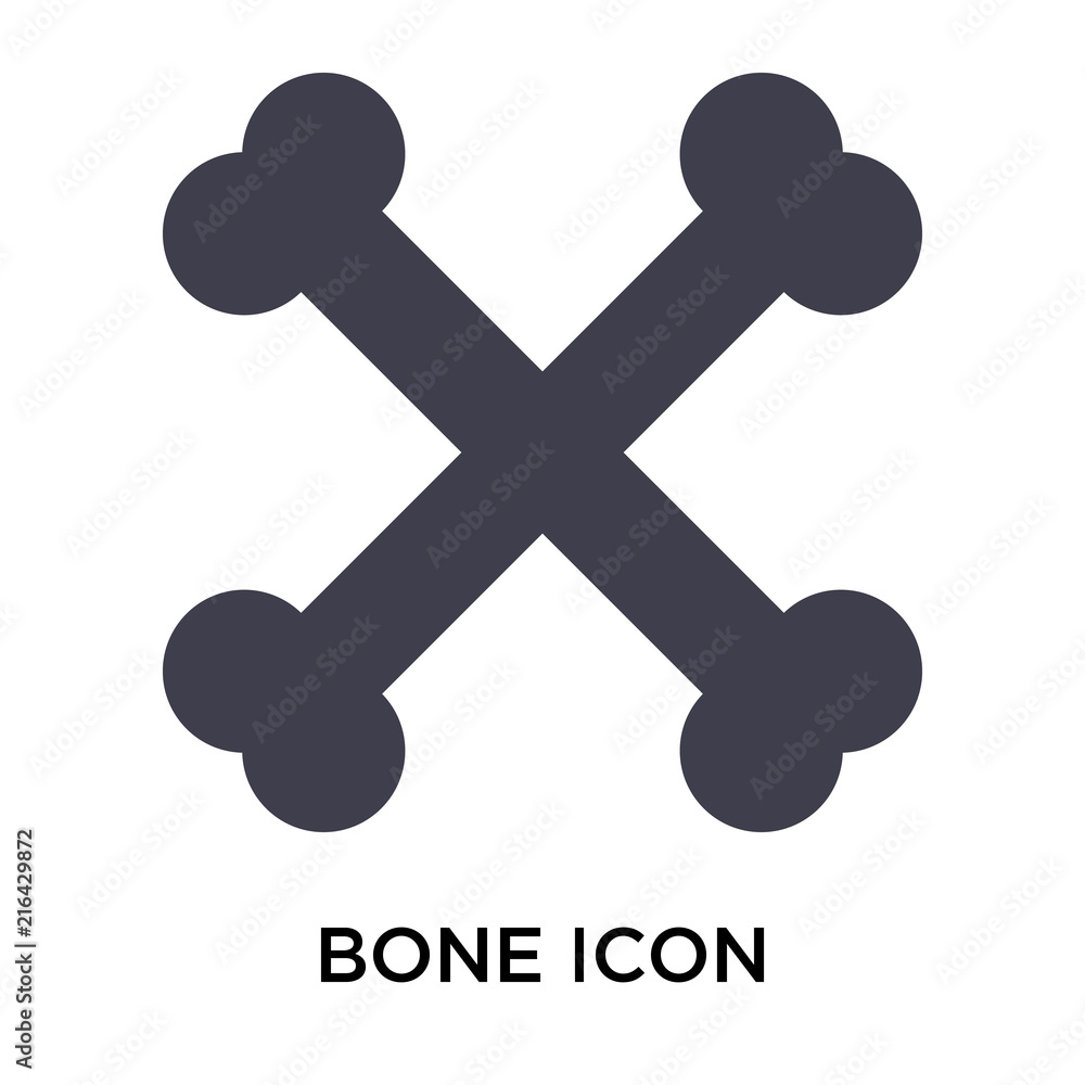 Bone icon vector sign and symbol isolated on white background, Bone logo concept Bone icon vector sign and symbol isolated on white background, Bone logo concept