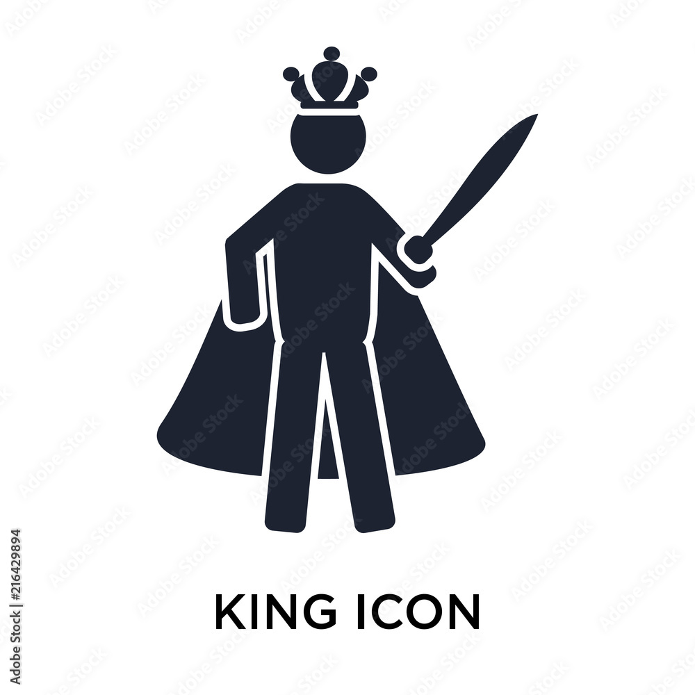 King icon vector sign and symbol isolated on white background, King logo concept