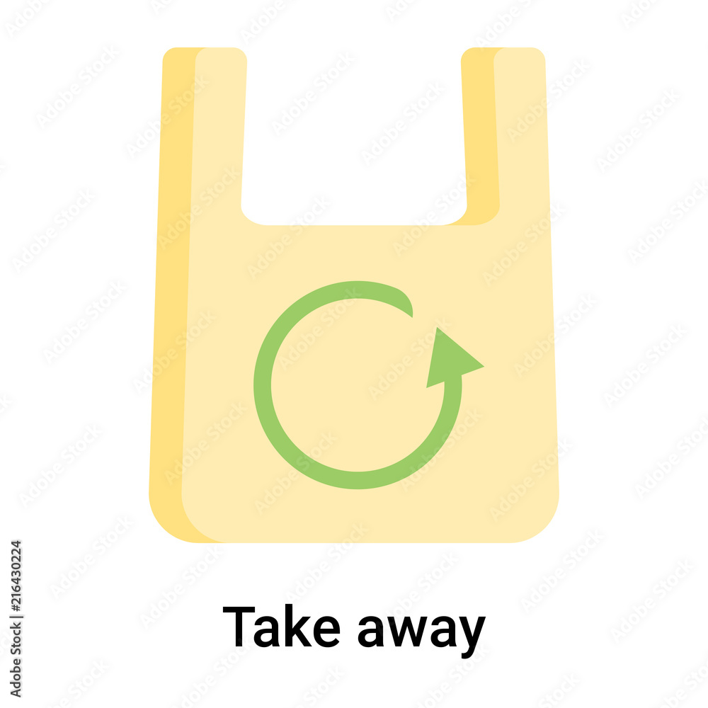 Take away icon vector sign and symbol isolated on white background, Take away logo concept Take away icon vector sign and symbol isolated on white background, Take away logo concept