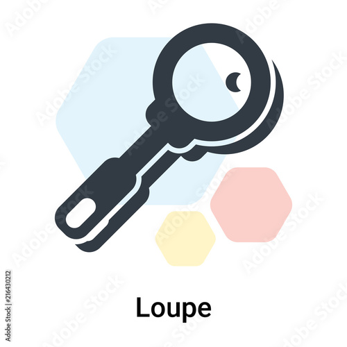 Loupe icon vector sign and symbol isolated on white background, Loupe logo concept