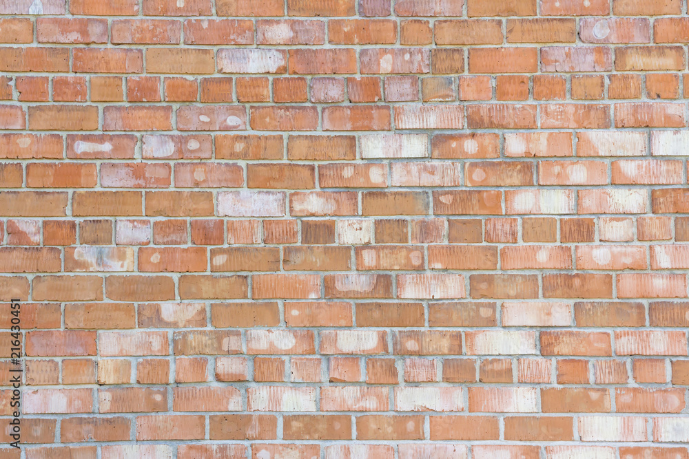 Obraz premium Old Grunge Brickwall Texture. Vintage Brick Wall With Shabby Faded Surface Background. Stonewall Wallpaper. Copy Space