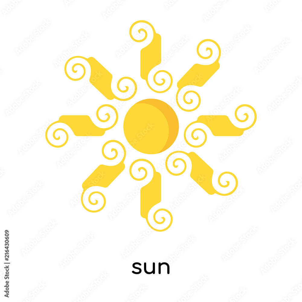 sun icon vector sign and symbol isolated on white background, sun logo concept