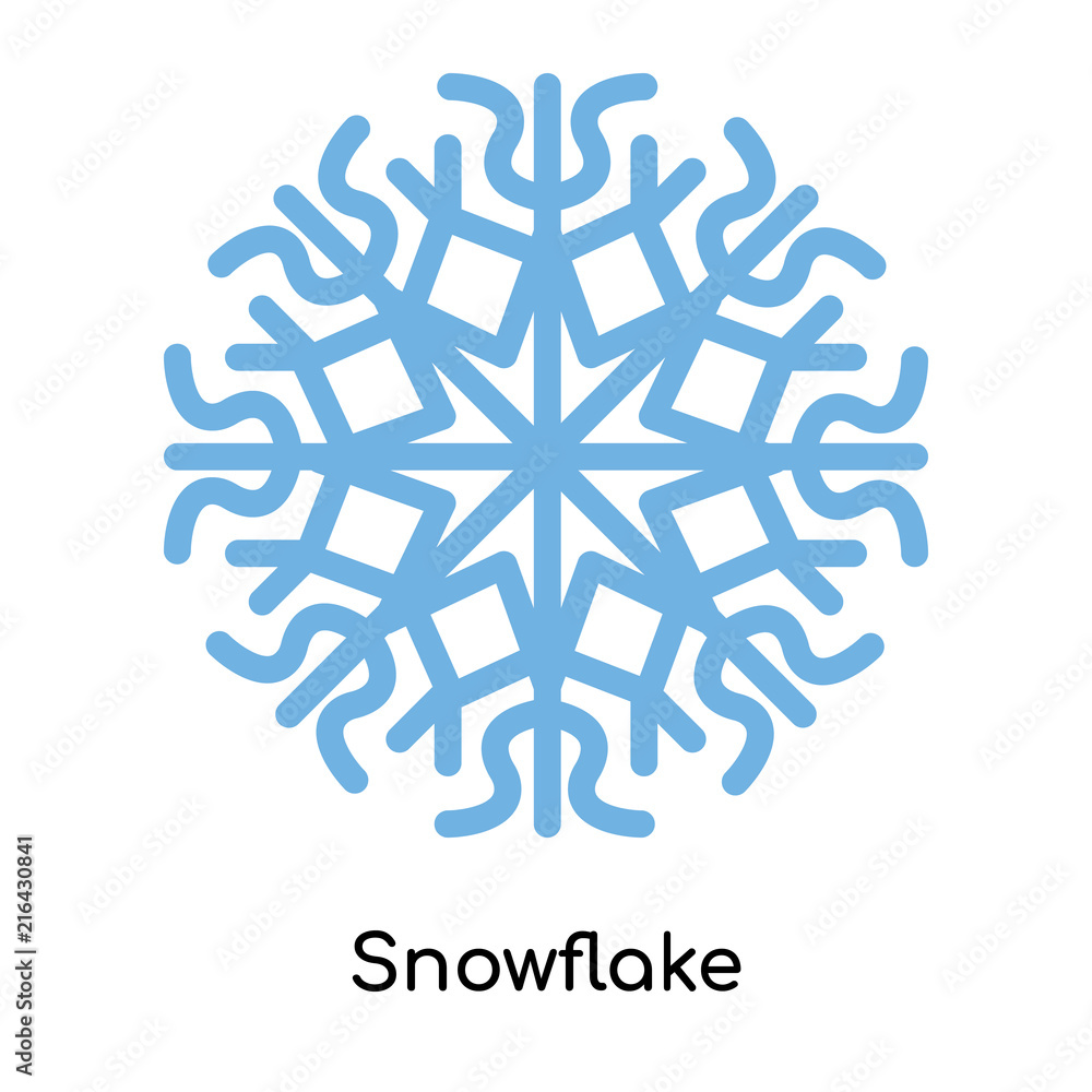 Snowflake icon vector sign and symbol isolated on white background, Snowflake logo concept