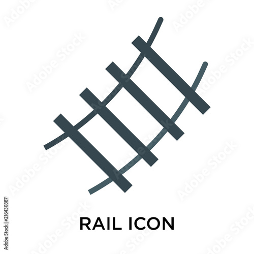 Rail icon vector sign and symbol isolated on white background  Rail logo concept