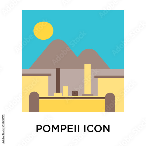 Pompeii icon vector sign and symbol isolated on white background, Pompeii logo concept