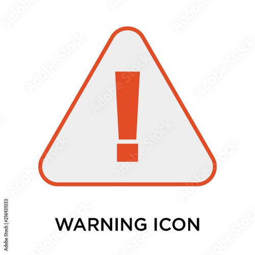 Warning sign icon vector sign and symbol isolated on white background, Warning sign logo concept