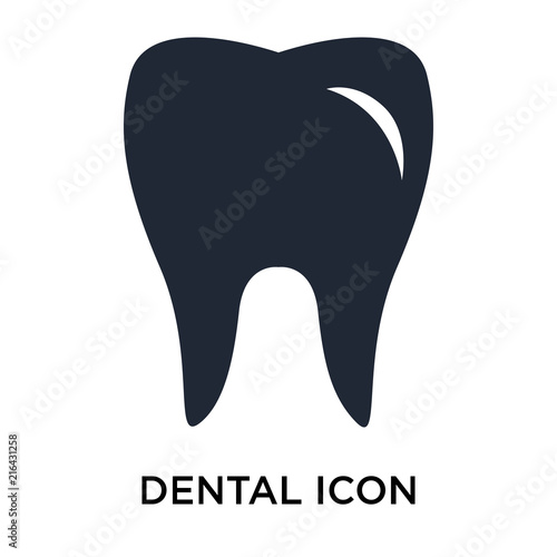 Dental icon vector sign and symbol isolated on white background, Dental logo concept